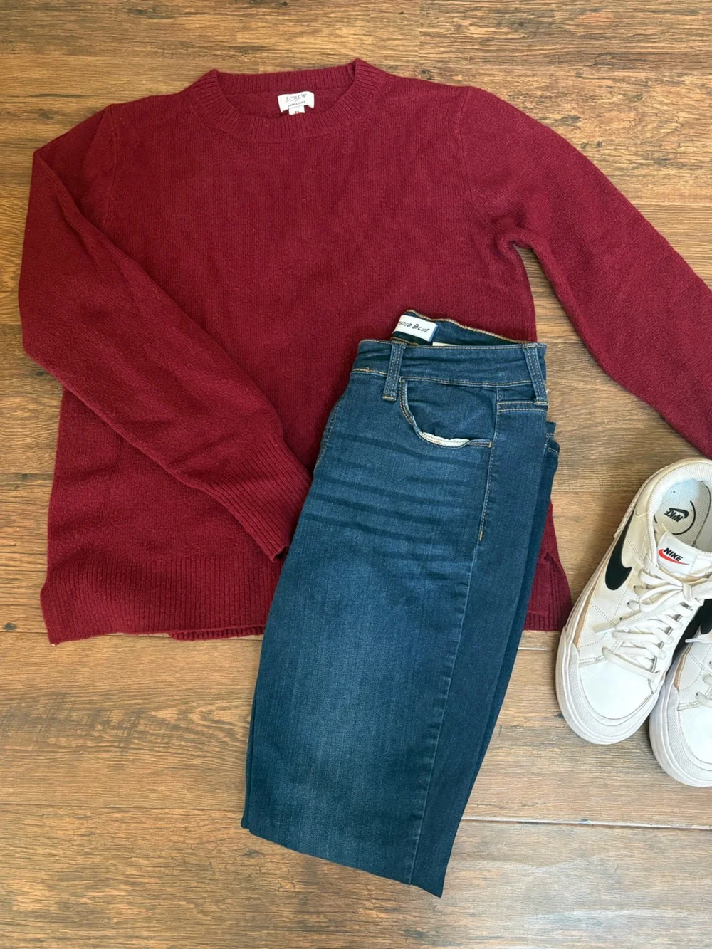 JCrew Burgundy Crewneck Sweater - Classic Knit